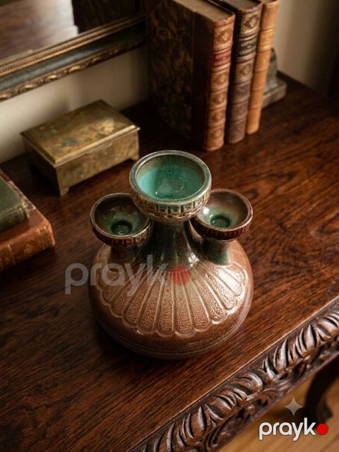 Keramik 4 şamlıq – dekorativ masaüstü şamdan - Material — Bakı