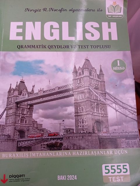 Məhsul: “English – Qrammatik Qeydlər və Test Toplusu” (1 hissə) — Bakı