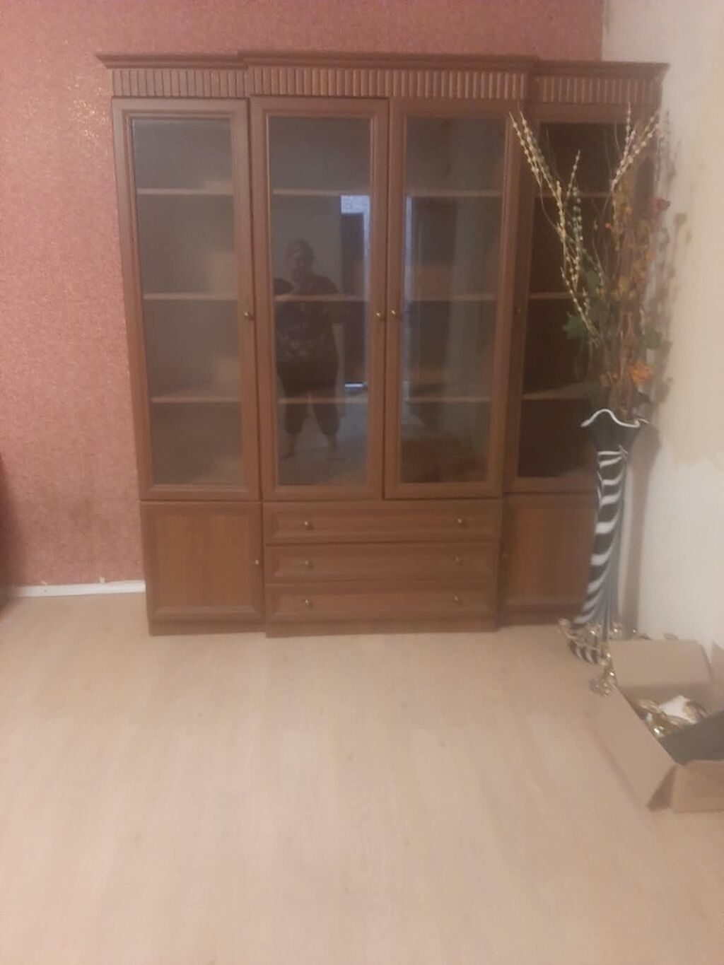 Mebel dəsti – vitrin və TV tumbası - Klassik tərzdə qəhvəyi rəngli — Mebel, Digah (7)