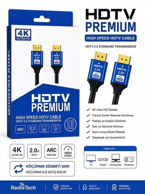 Kabel HD 4k 5 metr — Bakı