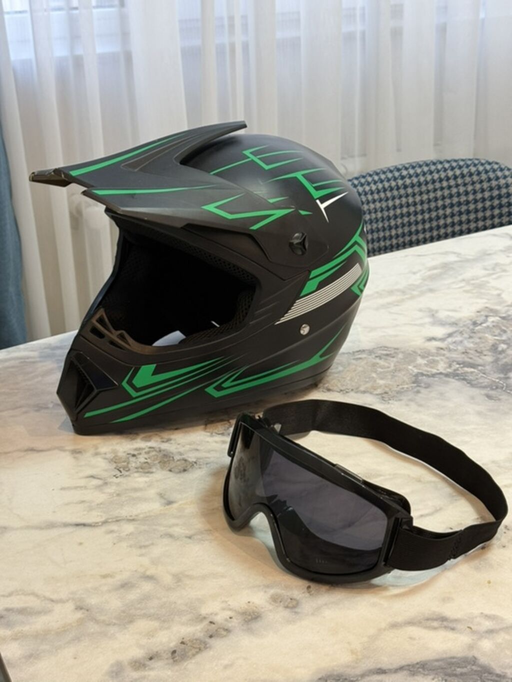 İdeal vəziyyətdə kross Motokross/Dual-sport dəbilqə və eynək dəsti — Avto, Bakı (3)