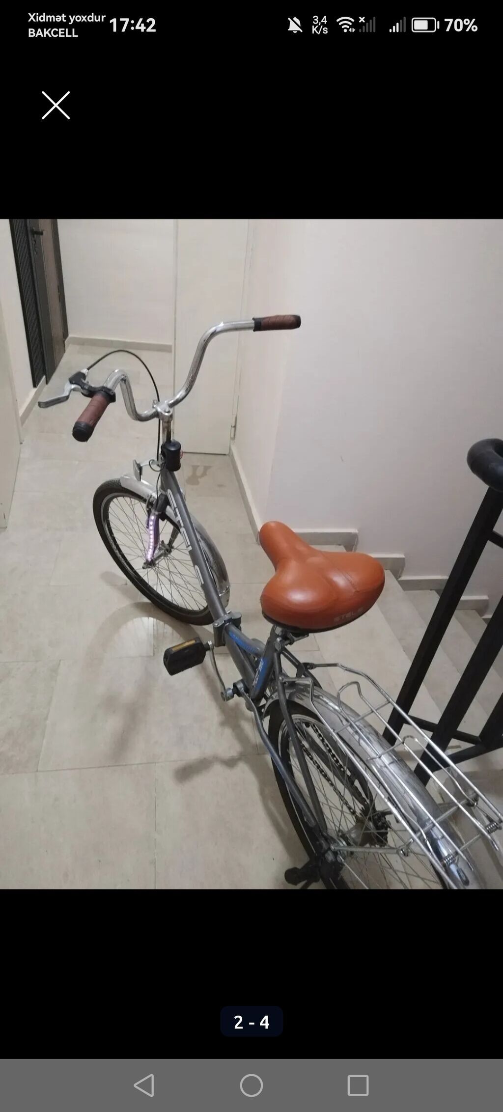 Stels Pilot 230 şəhər/krüizer tipli velosiped - Rəng: boz-gümüş — Velosipedlər, Bakı (2)