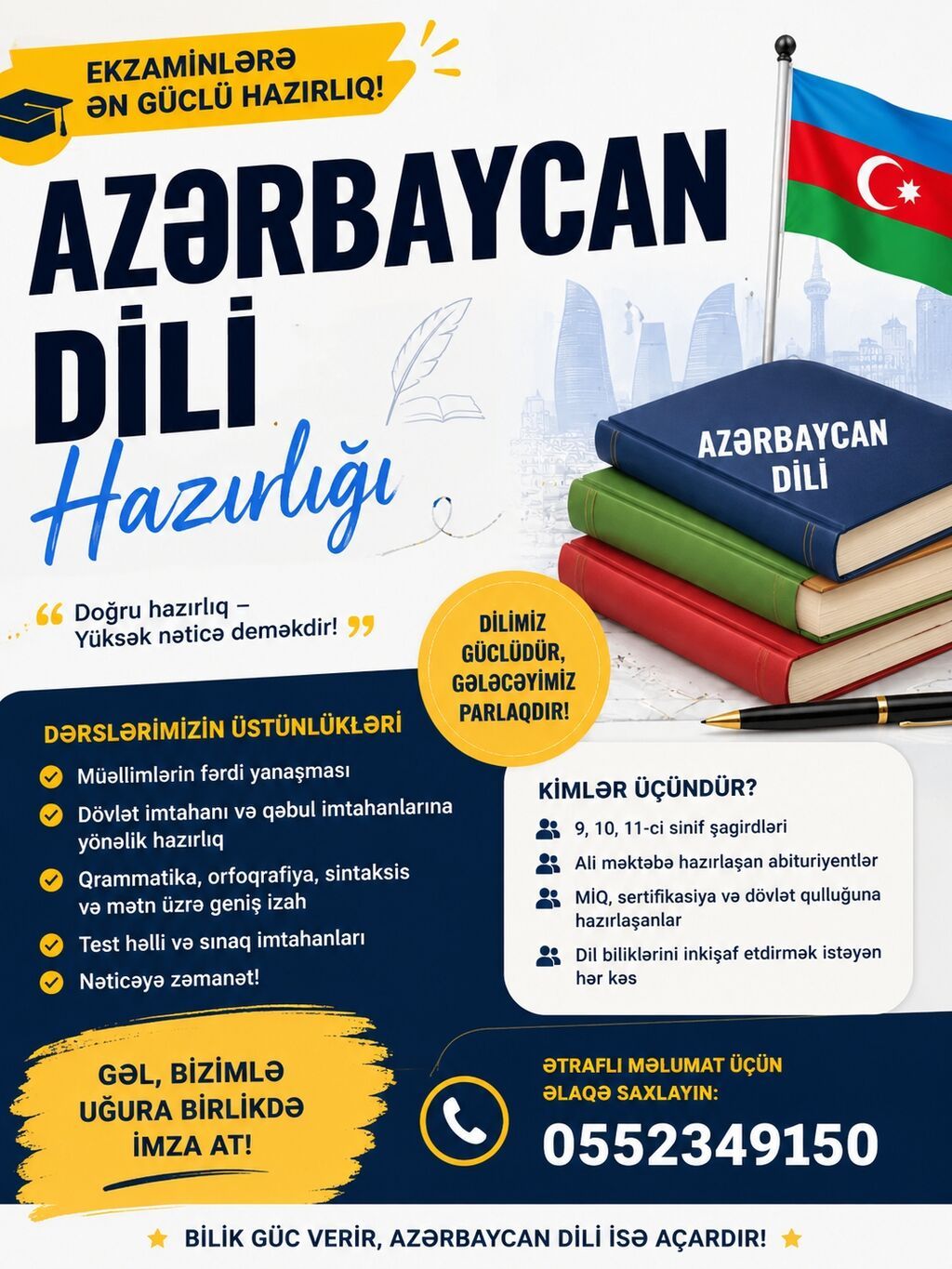 Xarici dil kursu, Azərbaycan dili, Böyüklər üçün, Uşaqlar üçün, Abituriyentlər üçün — Təlim, kurslar, Digah