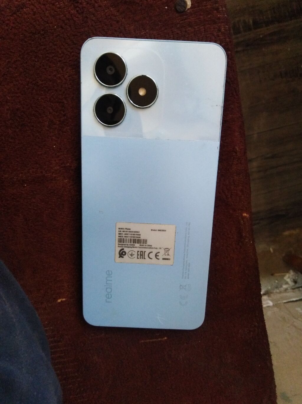 Realme smartfon üçün orijinal göy rəngli arxa qapaq və orta karkas — Digər ehtiyat hissələri, Masazır