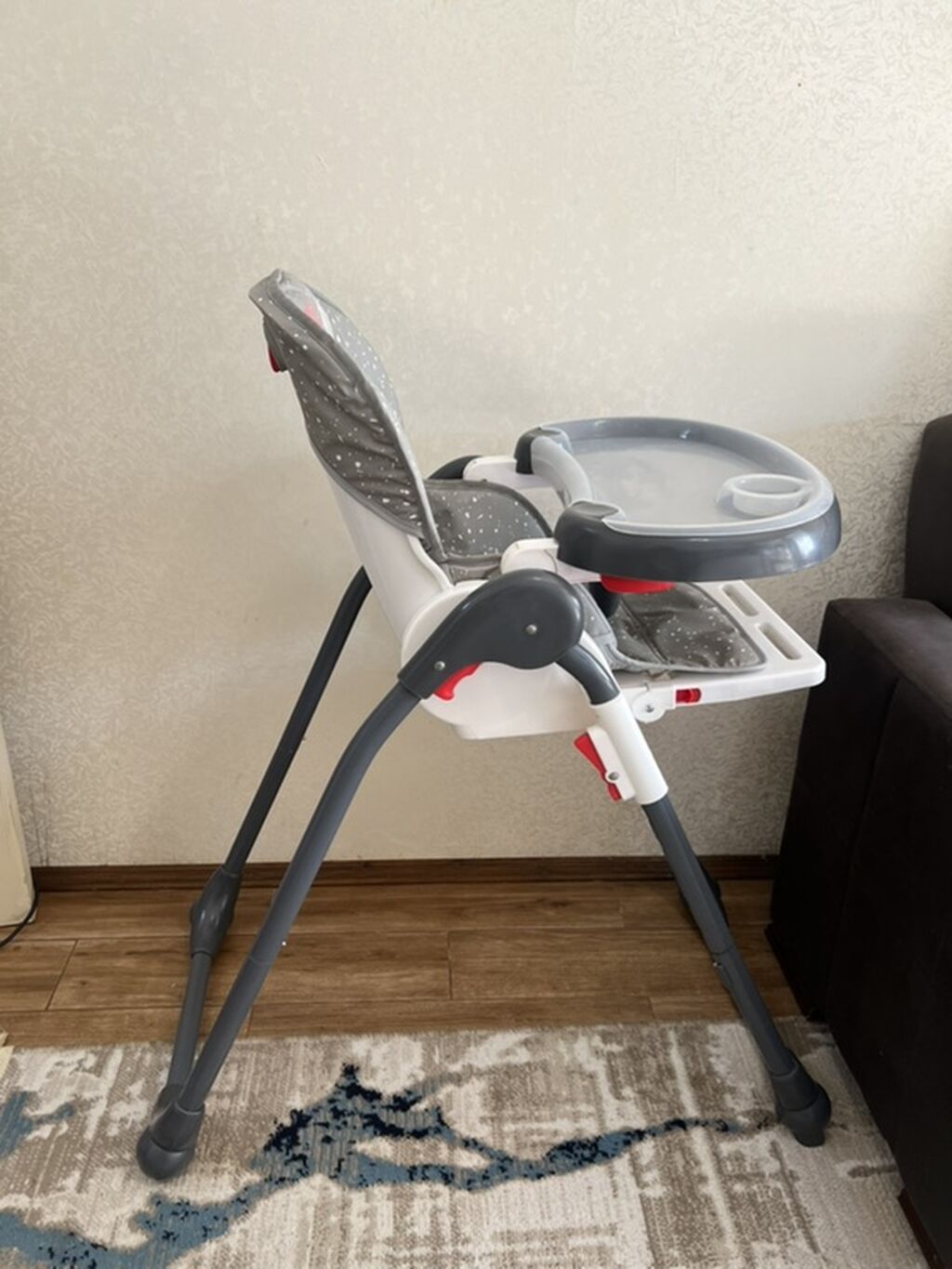 Uşaq yemək stulu - Rəng: boz/ağ, dəniz mövzulu naxışlı yumşaq — Mallar, Bakı (4)