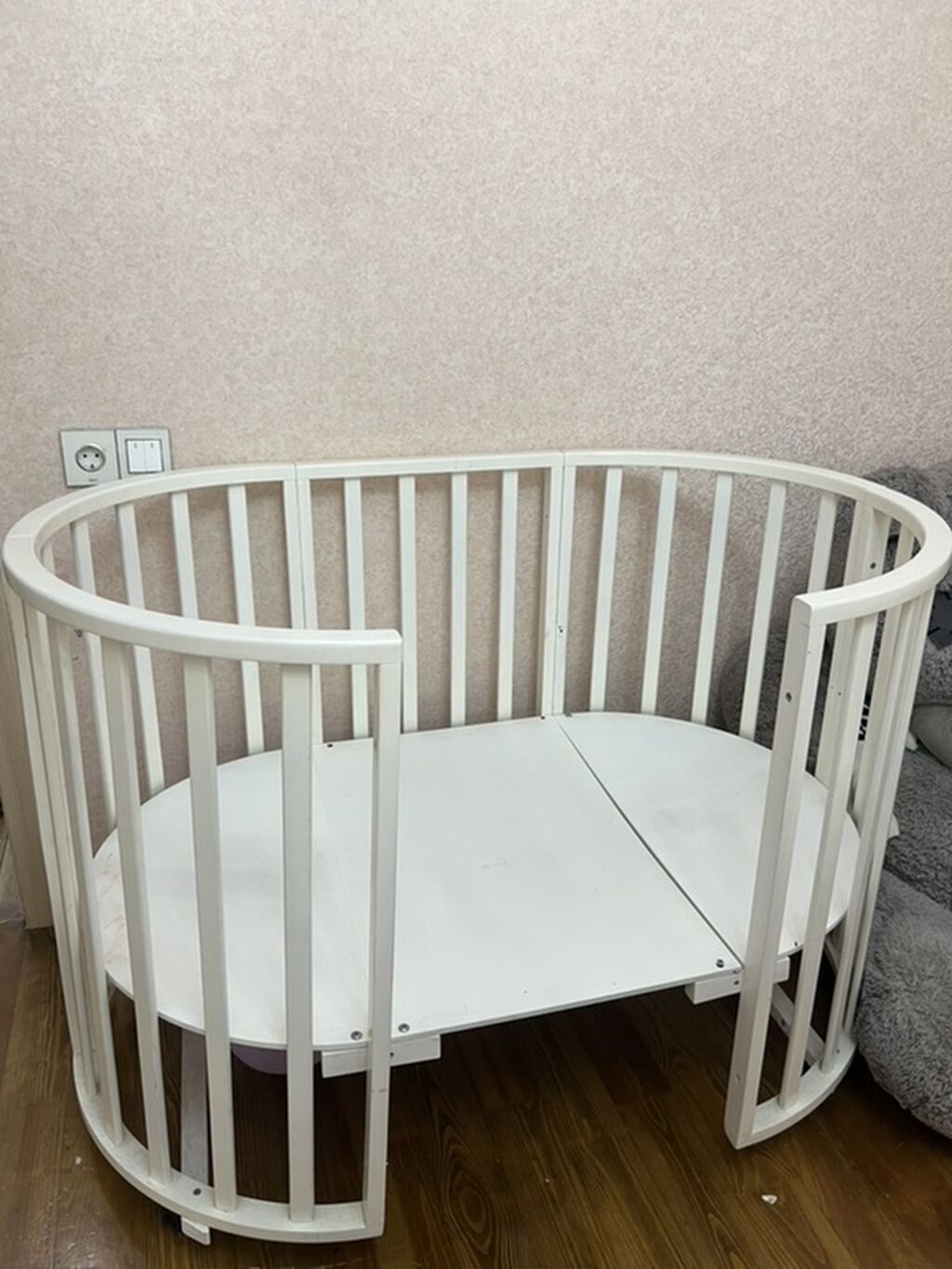 Oval formalı uşaq beşiyi - Material: ağ rəngli, taxta karkas — Mebel, Bakı (2)