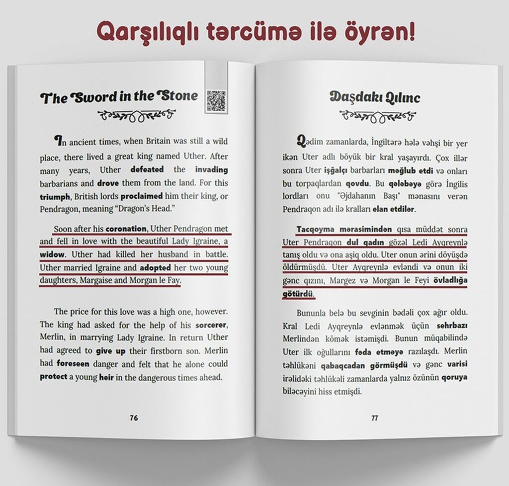 Məhsul: “Qısa hekayələrlə İngilis Dili – Daşdakı Qılınc (B1–B2)” — Kitablar və jurnallar, Bakı (4)