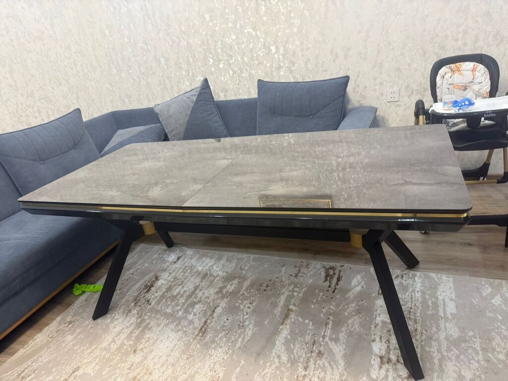 Keramik şüşəli transformasiya olunan yemək masası - Material: yüksək — Masalar, Bakı