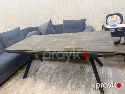Keramik şüşəli transformasiya olunan yemək masası - Material: yüksək — Bakı
