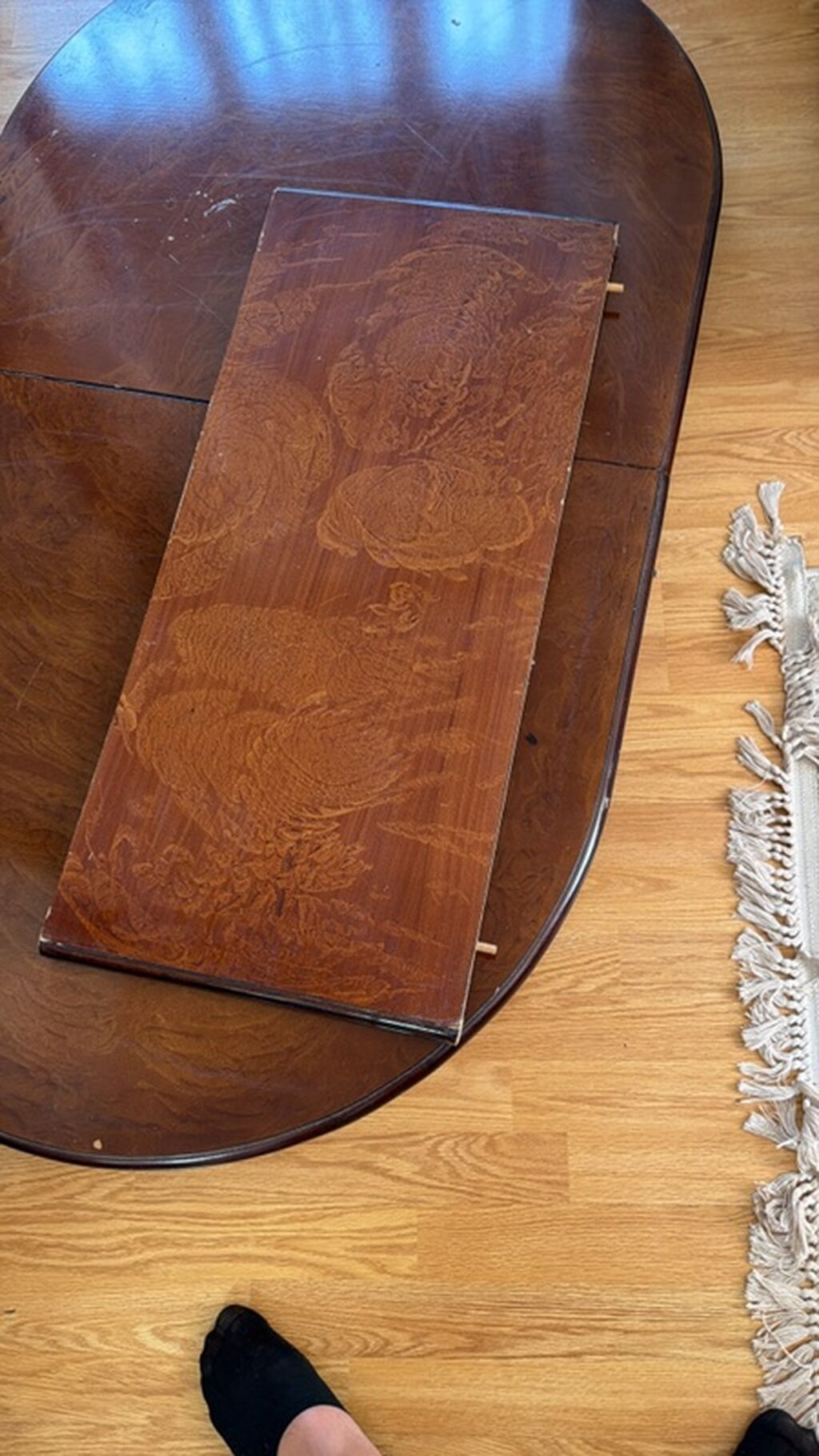 Uzadıla bilən taxta yemək masası (oval) - Material: taxta/şpon üst — Masalar, Bakı