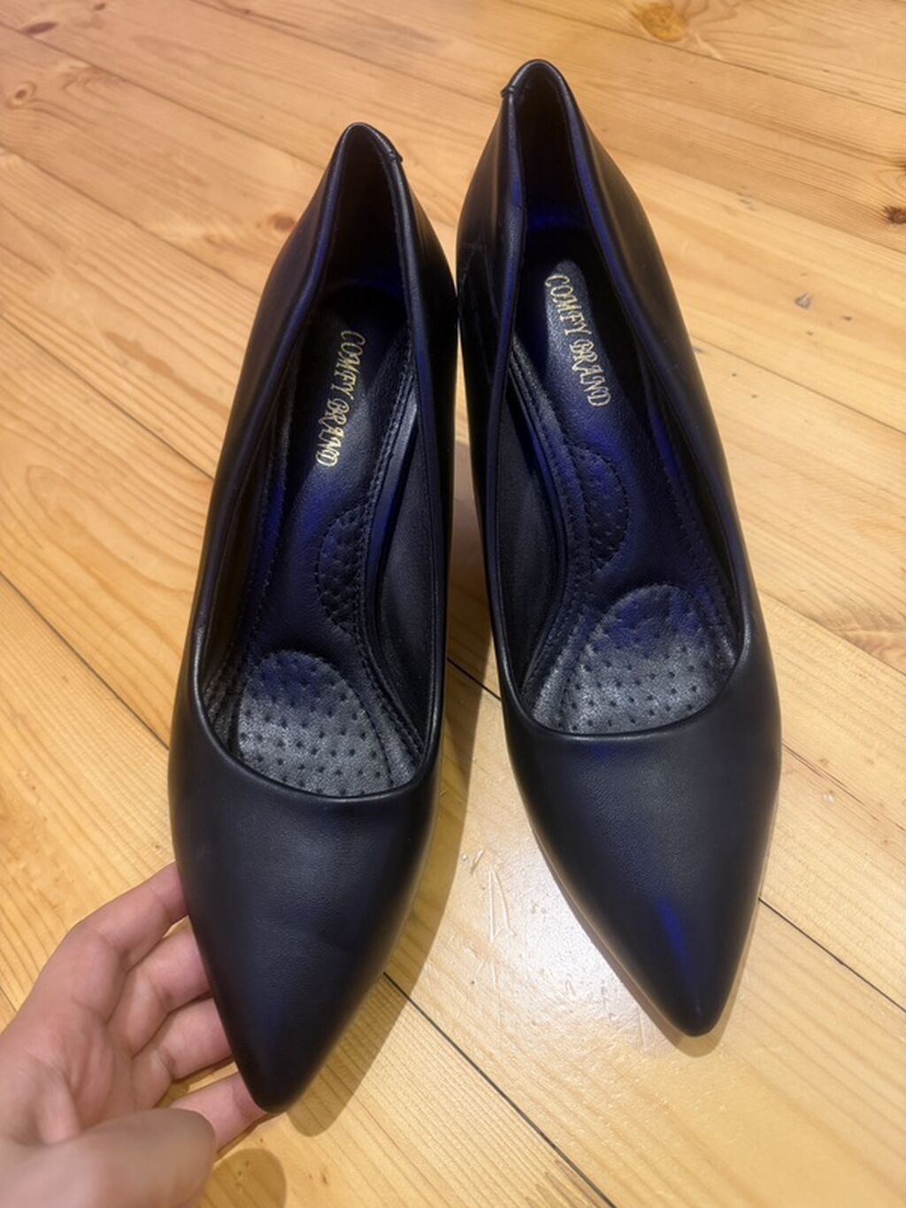 Qadın qara klassik tufli – Court Brand - Model: sivri burunlu, nazik — Şəxsi əşyalar, Xırdalan (2)