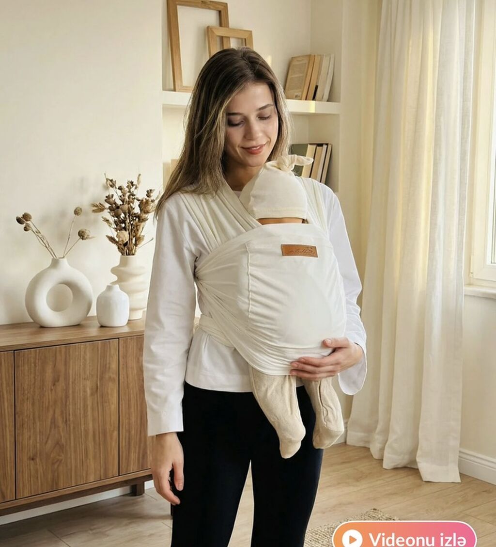 Yenidoğan üçün yumşaq daşıyıcı-sling - Model: ön tərəfdən taxılan — Mallar, Masazır (2)