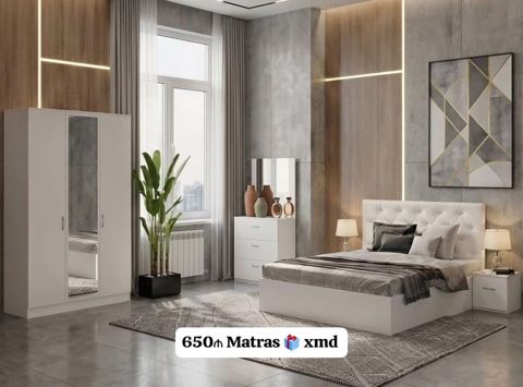 Müasir dizaynlı yataq otağı mebel dəsti Dəst tərkibi: - 2 qapılı — Bakı
