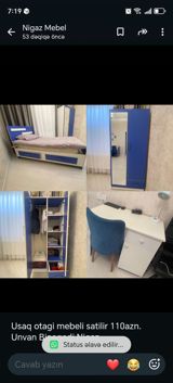 Uşaq otağı üçün tam dəst mebel. Dəst tərkibi: - Tək nəfərlik çarpayı — Furniture