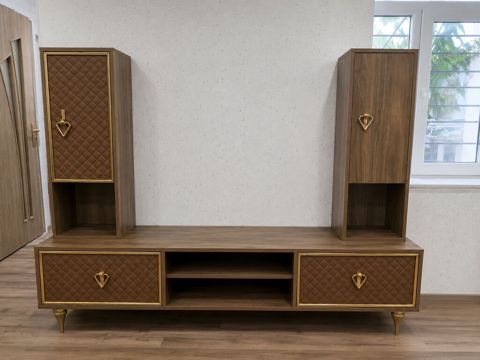 Məhsul: TV stendi və vitrin modullu dəst - Material: Taxta — Digah