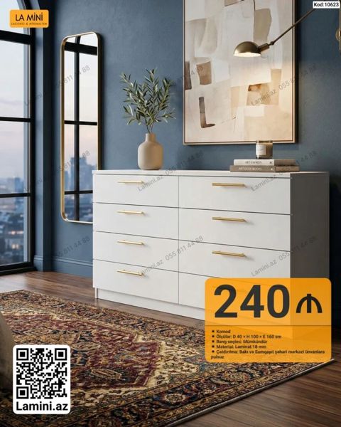 LA Mını komod - Model kodu: 10623 - Ölçülər: Dərinlik 40 sm — Bakı