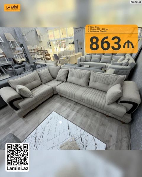 Künc divan – La Mini - Model: Künc divan - Ölçülər: 300 200 sm — Bakı