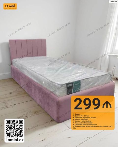 Çarpayı – La Mini (Kod: 4306) - Ölçü: 90 200 sm - Mexanizm — Bakı