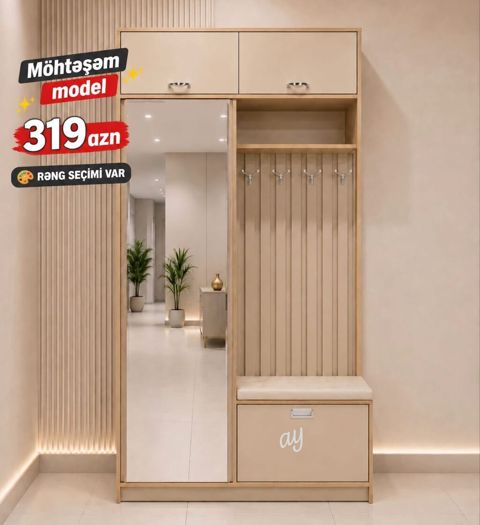 Dehliz üçün çoxfunksiyalı dolab-garderob - Möhtəşəm model - Qiymət — Bakı