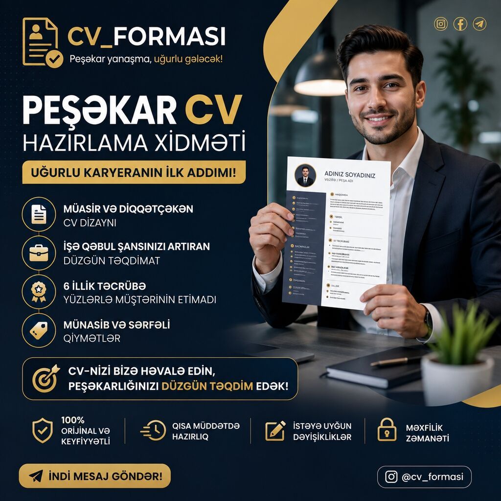 Peşəkar CV hazırlanması xidməti İşə qəbul olunma şansınızı artıran — İş, Sumqayıt (2)