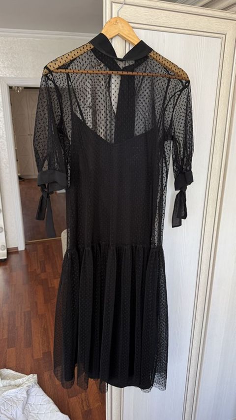Zara Qara şifon don Razmer M - Model: zərif, şəffaf üst qatlı, xırda — Bakı