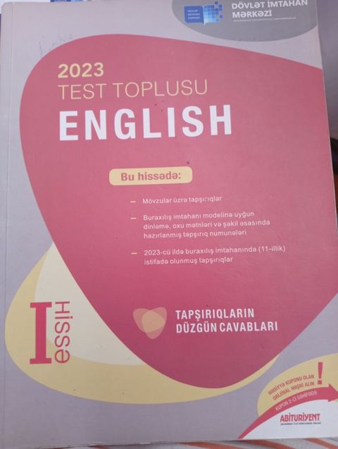 İngilis dili Testlər 11-ci sinif, DİM, 1-ci hissə, 2023 il — Bakı