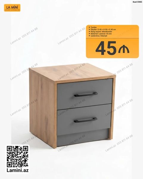 Tumba - Ölçülər: D 40 H 50 E 40 sm - Rəng seçimi: mümkündür — Bakı