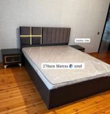 Yataq dəsti – ikinəfərlik çarpayı və tumbalar - Rəng: qara korpus — Мебель