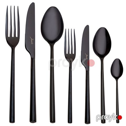 Çəngəl qaşıq bıçaq dəsti Jumbo 1001 84 parça Titan qara 8681085389598 — Bakı