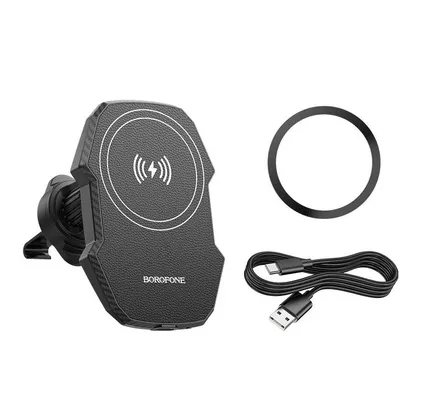 Avtomobil üçün telefon tutacağı Borofone BH215 Adelante magnetic wireless fast charging car holder (air outlet) — Bakı