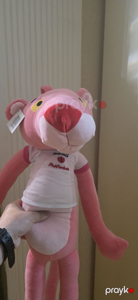 Pembe Panter plyuş oyuncağı - Rəng: çəhrayı/pembe tonları, ağ detal — Bakı