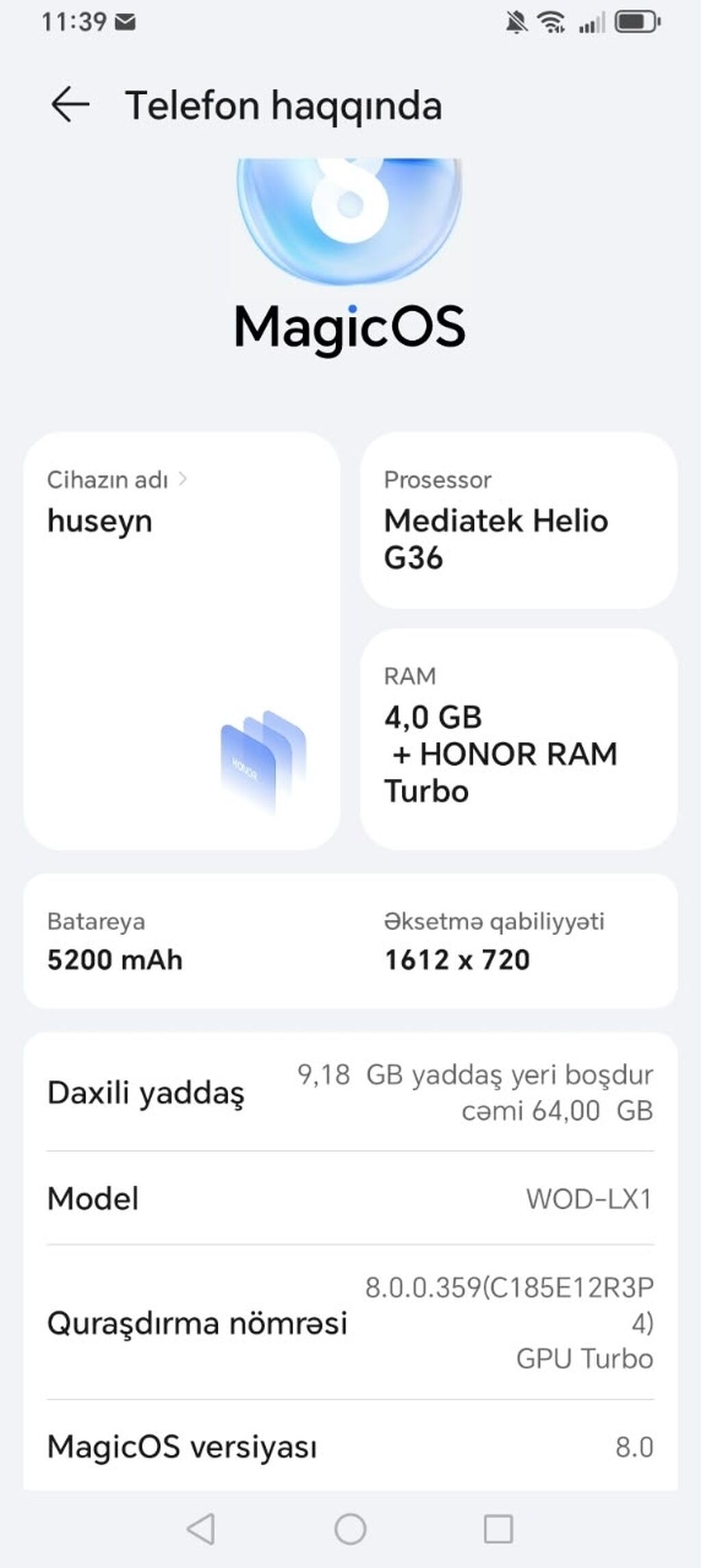 Honor 64 GB, rəng - Qara, İki sim kartlı — Honor, Masazır (3)