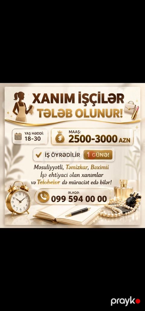 Salam. Masaj salonuna təcrübəli xanım masajist axtarırıq. İşini bilən — Bakı