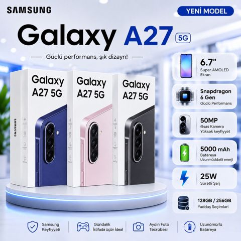 Samsung Galaxy A27 Black 128GB/6GB — Bakı