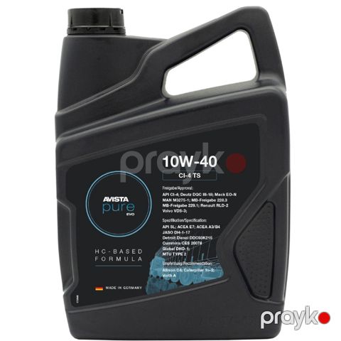 Mühərrik yağı Avista Pure Evo CI-4 TS SAE 10W40 5 lt — Bakı