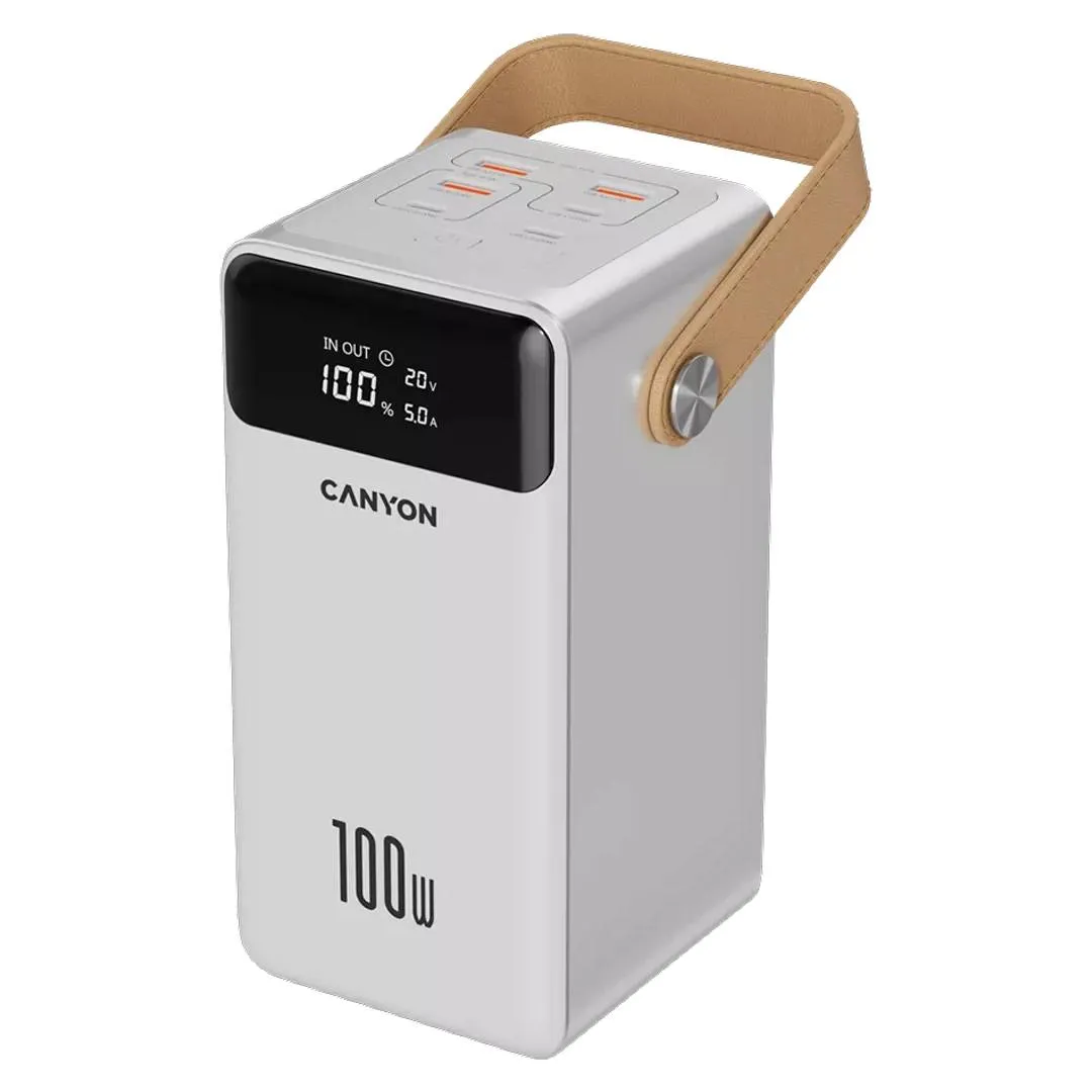 Power Bank Canyon OnPower 610, 60000 mAh, PD100W, White (CNS-CPB610W) — Bakı