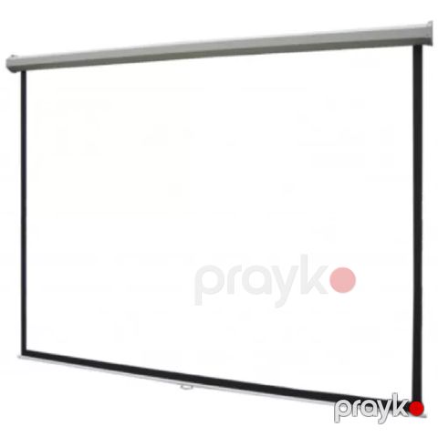 Electrical Screen (96x96) 240 x 240 sm,(Tubular Motor)White Matt Support With Switch/Remote Control — Bakı