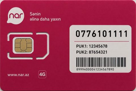 Nar mobil nömrə SIM kartı - Operator: Nar - Nömrə: 0776101111 — Bakı