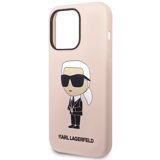 Qoruyucu örtük Karl Lagerfeld Silicone Hard iPhone 15 Pro Pink KLHCP15LSNIKBCP — Cases
