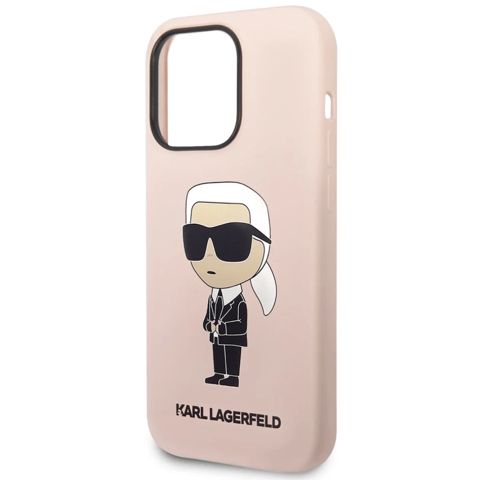 Qoruyucu örtük Karl Lagerfeld Silicone Hard iPhone 15 Pro Pink KLHCP15LSNIKBCP — Bakı