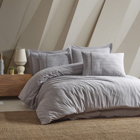 Tekstil yataq dəsti Şahəsər Jakarlı Dokuma Jasmin CK Boz — Bakı
