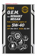 Mühərrik yağı Mannol 7705 O.E.M. For Renault-Nissan SAE 5W-40 1L Metal — Mühərrik yağları