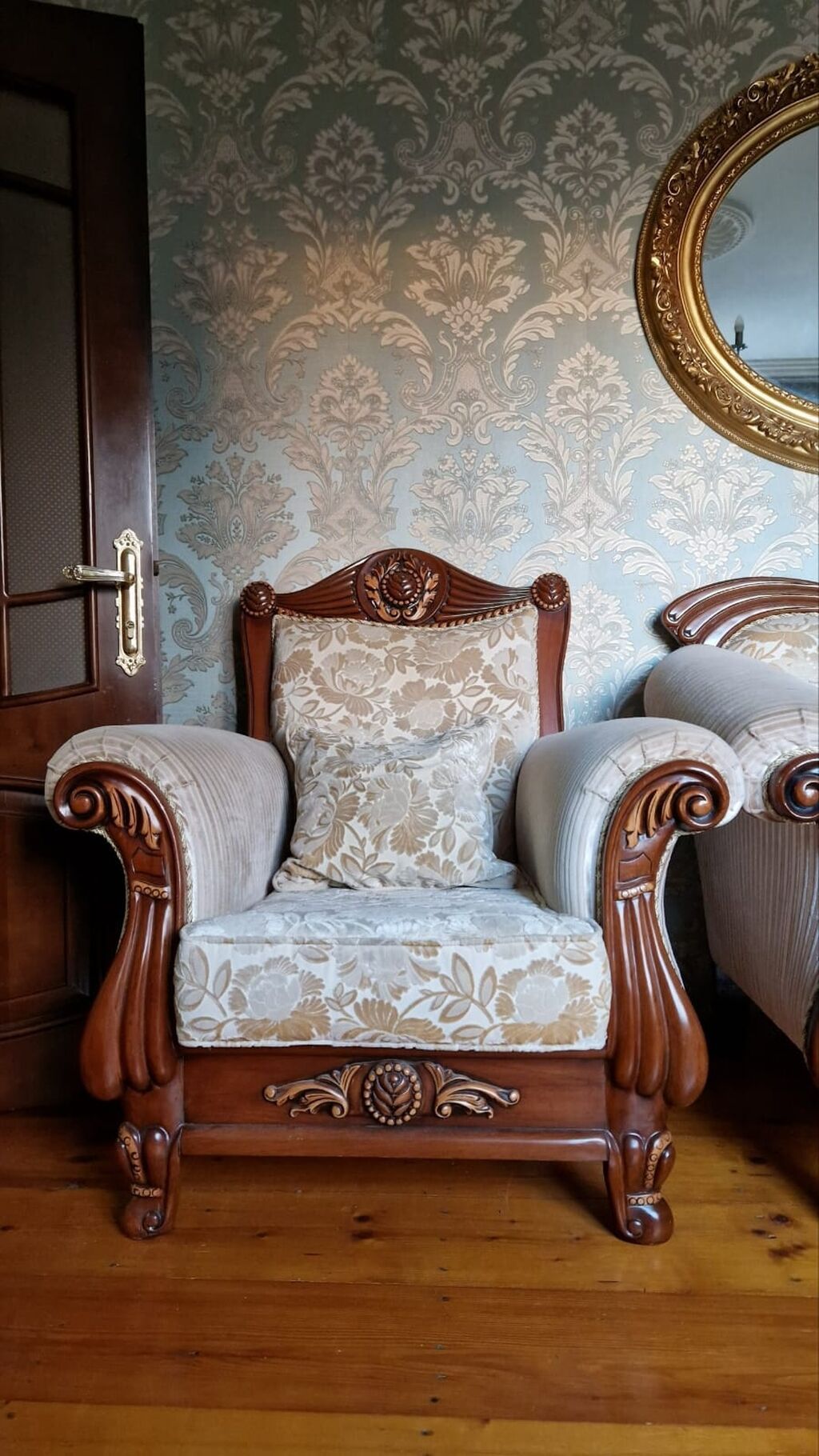 İşlənmiş, Klassik divan, 2 kreslo, Bazasız, Açılmayan — Mebel, Bakı (5)