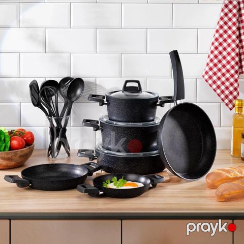 Qazan dəsti Schafer Black Stone 14 parça 8699131853764 — Bakı