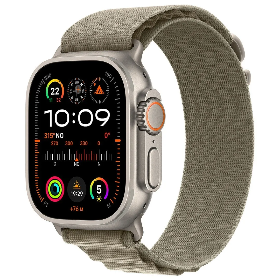 Smart saat Apple Watch Ultra 2 GPS + Cellular, 49mm Titanium Case With Olive Alpine - M (MREY3GK/A)