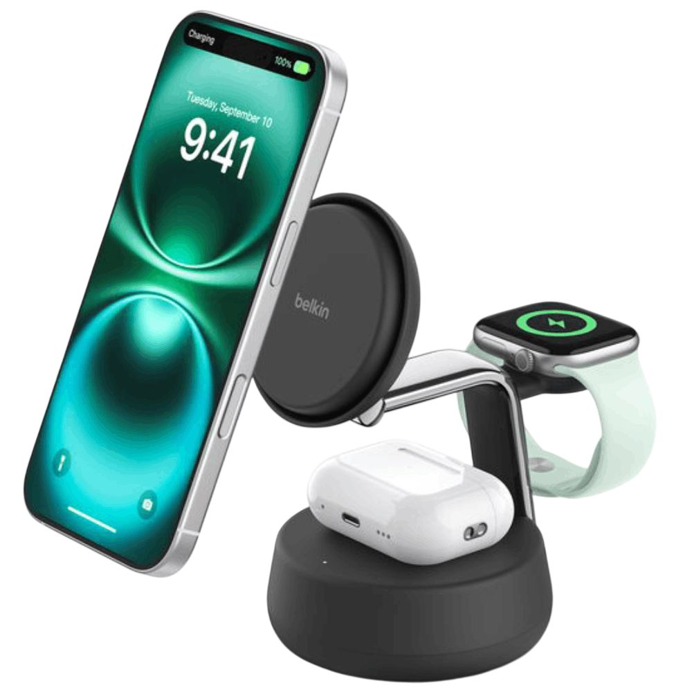 Simsiz enerji toplama cihazı Belkin 25W 3in1 WIZ040KQCH Black — Mallar, Bakı (2)