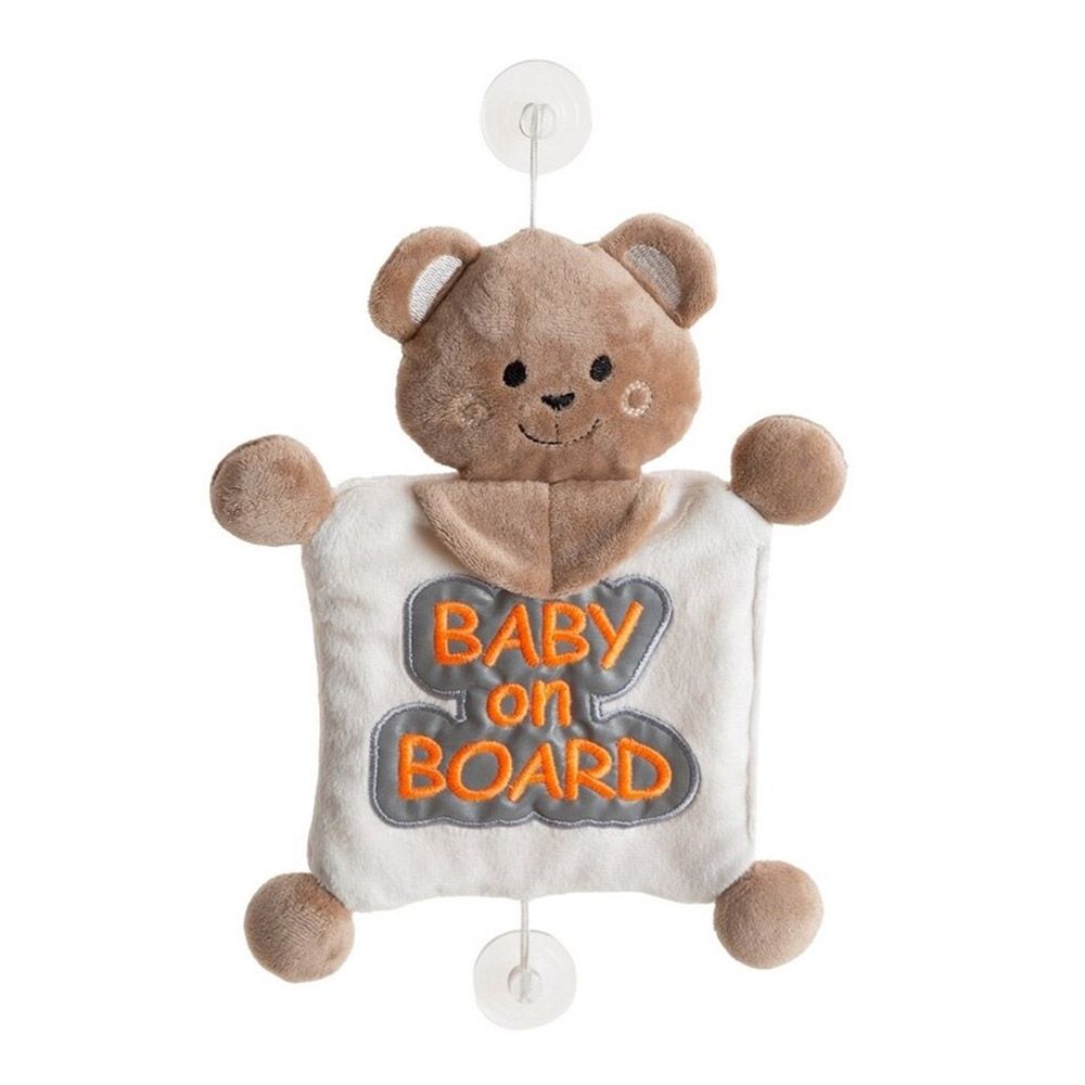 Reflektorlu "Baby on Board" yazılı ayı BabyJem Qəhvəyi 8681049218759 — Yumşaq oyuncaqlar, Bakı