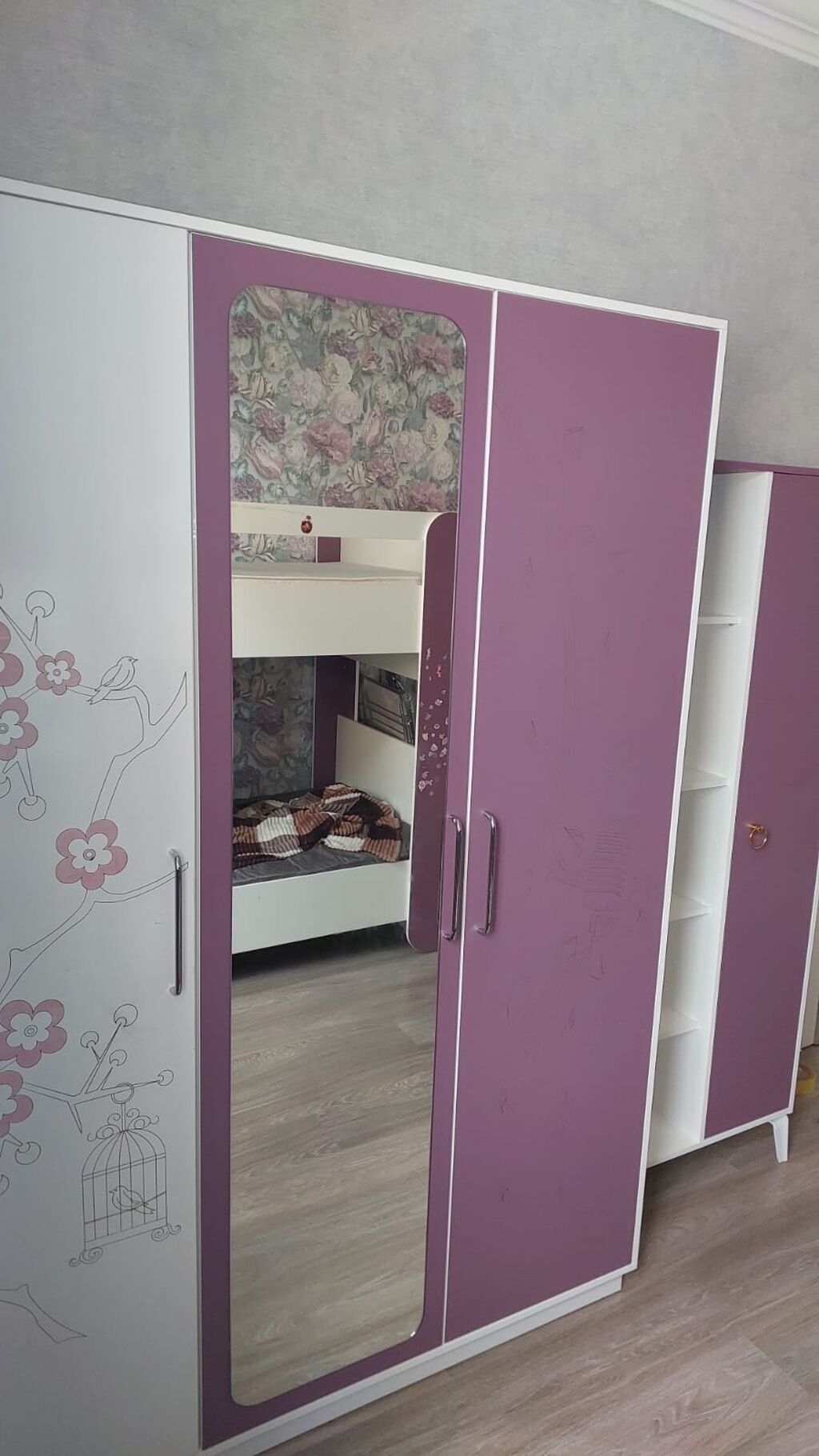 Uşaq/yeniyetmə otağı üçün şkaf dəsti - Rəng: bənövşəyi-ağ — Mebel, Digah (6)