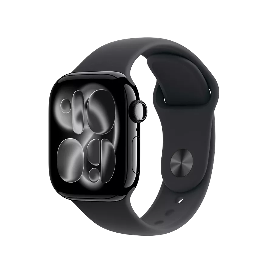 Smart saat Apple Watch Series 11 GPS 42mm Jet Black Aluminium Case with Black Sport Band - M/L (MEQU4RK/A) — Bakı