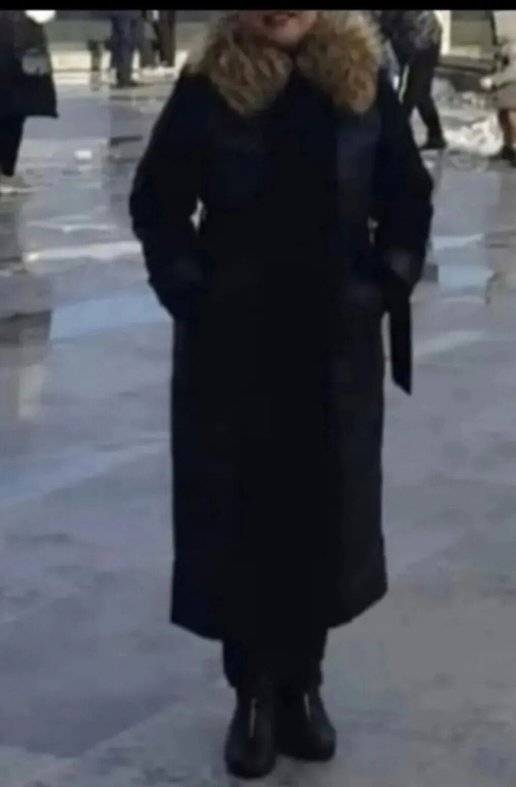 Qadınlar üçün uzun qış paltosu - Rəng: qara - Model: beldən kəmərli — Şəxsi əşyalar, Masazır (4)